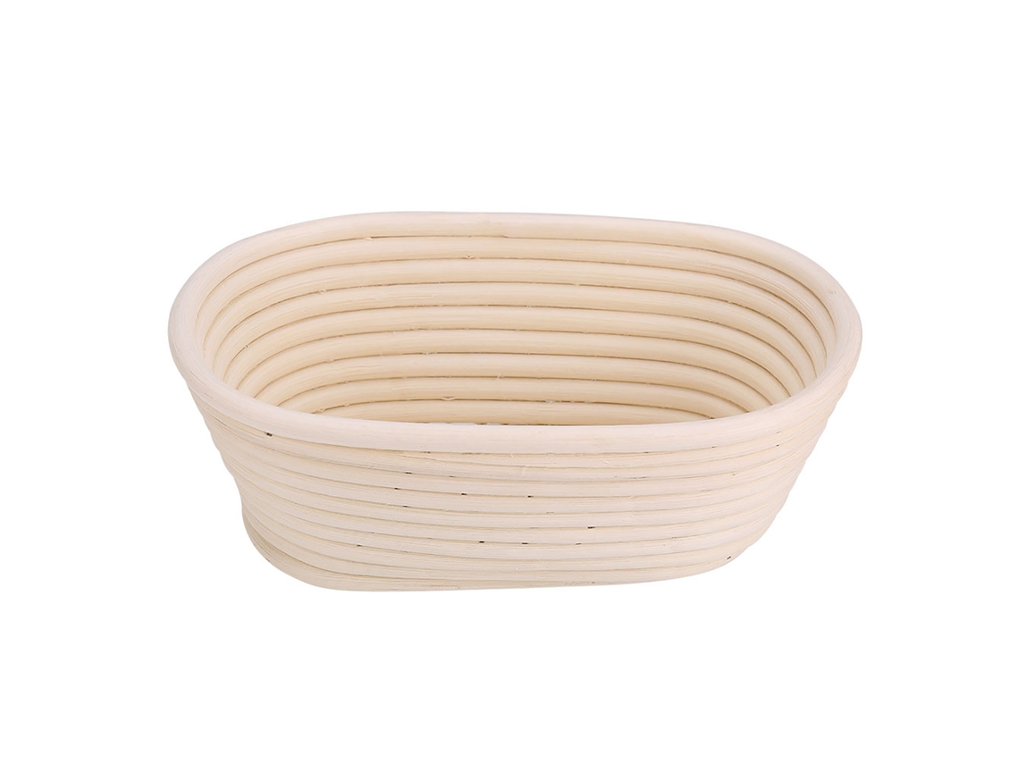 Cesta De Fermentación De Caña Natural Hecha A Mano Para Masa De Pan, 21x13,5x8cm.