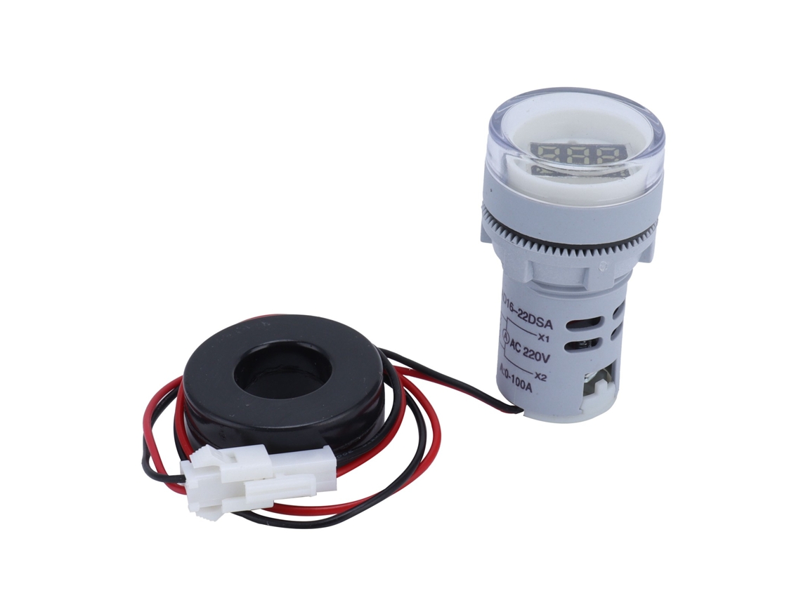 Amperímetro Digital Redondo Para Medición De Corriente Con Indicador Luminoso De Señal Precisa Ac Ad16-22dsa