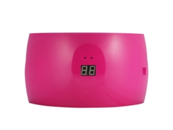 Lámpara secadora de uñas Kkml con 15 LED UV, moderna y práctica, panel digital, color rosa y rojo.