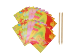 Set De Arte Con Papel Para Garabatear Para Niños, 20 Hojas Con 2 Lápices De Bambú.