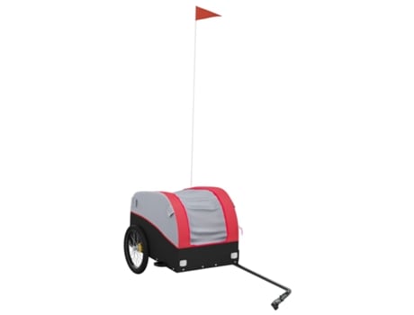 Remolque para bicicleta hierro VIDAXL negro y rojo (30 kg)
