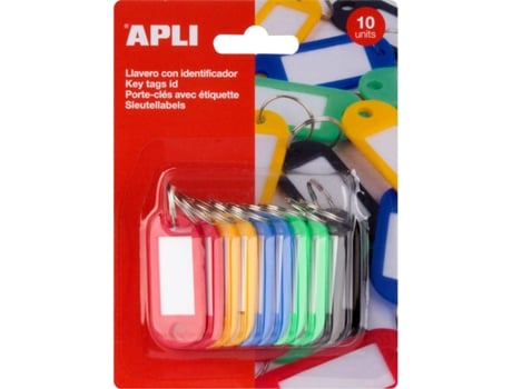 Llaveros APLI con Etiqueta (10 Unidades - Multicolor)