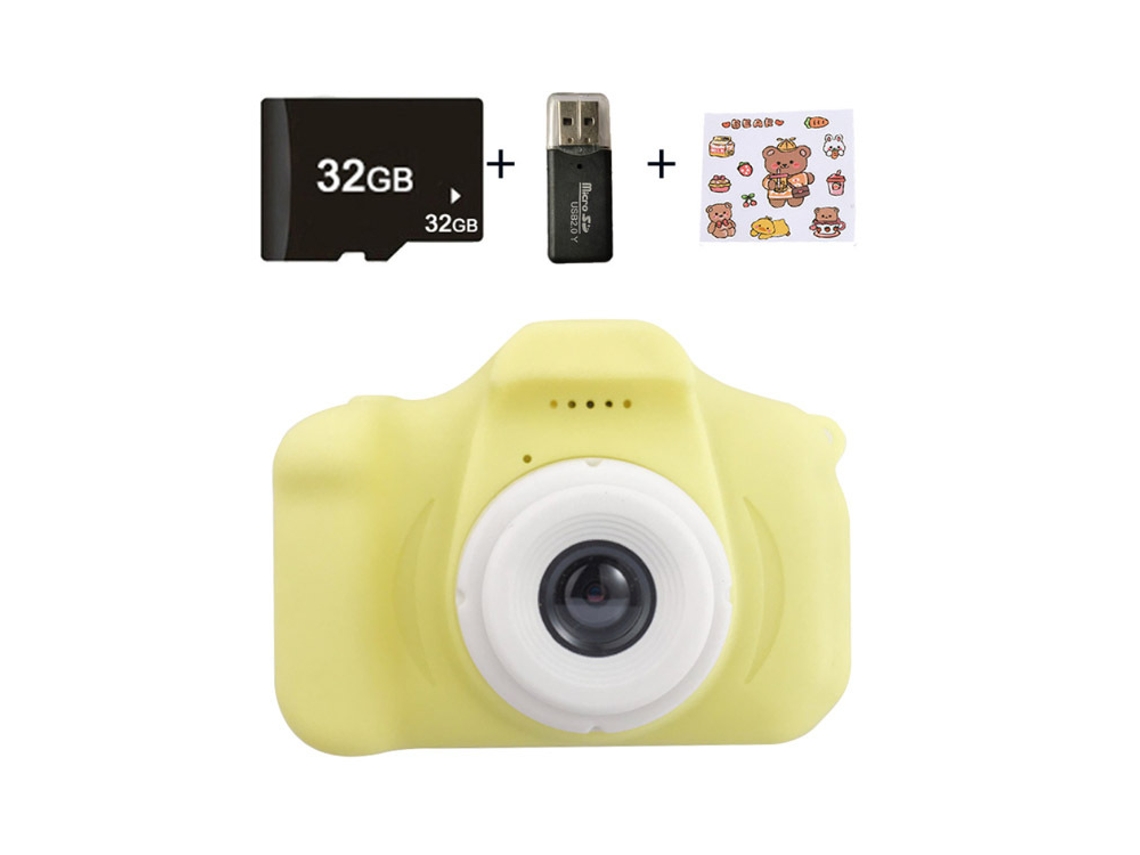 Cámara digital de 1080p para niños con pantalla a color de 2,0 y ranura para tarjeta Micro-SD para niños - Tarjeta SD de 32 GB incluida (am BISBISOUS