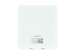 Báscula de cocina Smartlife con Bluetooth y pantalla retroiluminada, 5 kg, color blanco, Nedis