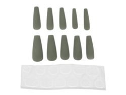 10 Unhas Postiças De Coffin Longas Extra Brilhantes Para Manicure Mulheres N5355-03
