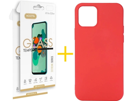 Kit Funda + 2 Protectores de Pantalla Apple iPhone 11 SKYHE Liso (Rojo)