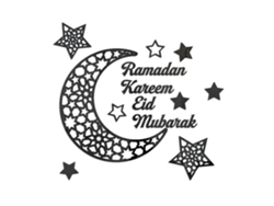 Pegatina de espejo acrílico 3D con forma de media luna de Ramadán