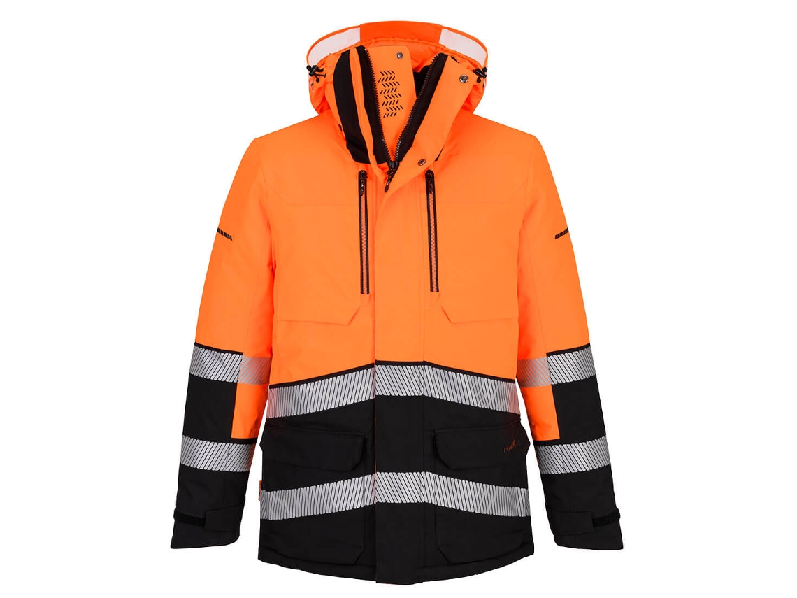 Parka De Trabajo Alta Visibilidad Expedition Ev4 | Impermeable Naranja/negro / L
