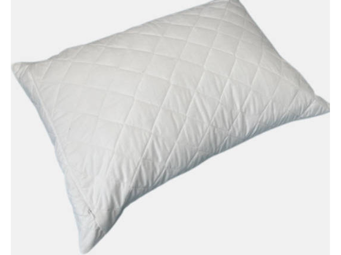 Protector de Almohada STOCKHOLM Algodón Percal Acolchado con Cierre (45 x 60 cm - Blanco)