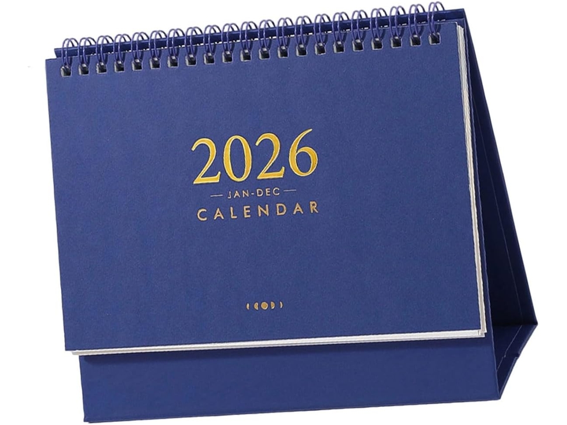Calendario De Escritorio, Planificador 2026, Encuadernación De Doble Espiral