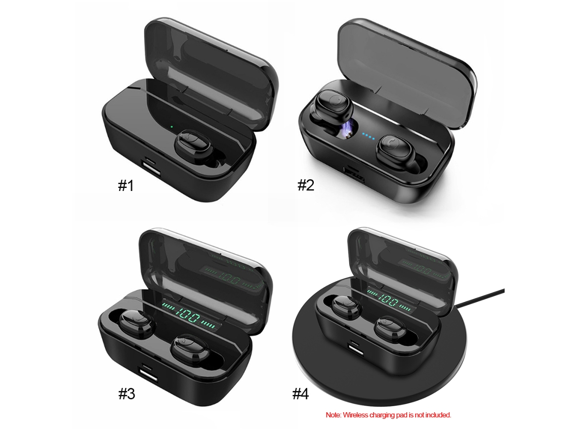 Fone De Ouvido Tws Bluetooth 5.0 Com Microfone Duplo, Estéreo, Caixa De Carregamento E Display Digital De Bateria