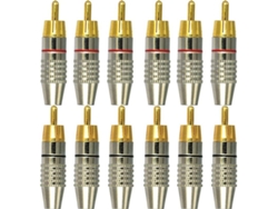 Conector Rca Macho, 12 Piezas, Conector De Audio Rca Sin Soldadura, Enchufe Rca Dorado, Rojo Y Negro.