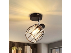 Foco de techo vintage de cristal negro E14 para pasillo, ajustable a 350°, industrial, intercambiable, Nettlife
