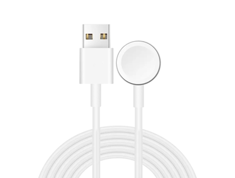 Cable de carga rápida USB magnético de 1 m para Apple Watch Series Ultra/8/7/6/SE/SE2/5/4/3/2 (blanco)