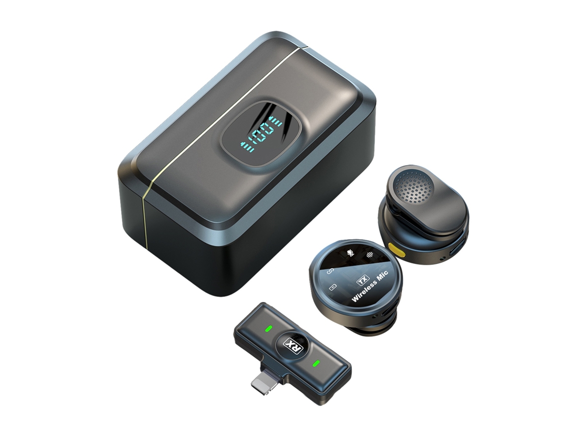Micrófono Inalámbrico Lavalier Clip-on 2.4g Con Cancelación De Ruido Para Iphone Y Android Grabación De Vídeos Entrevistas Vlogging