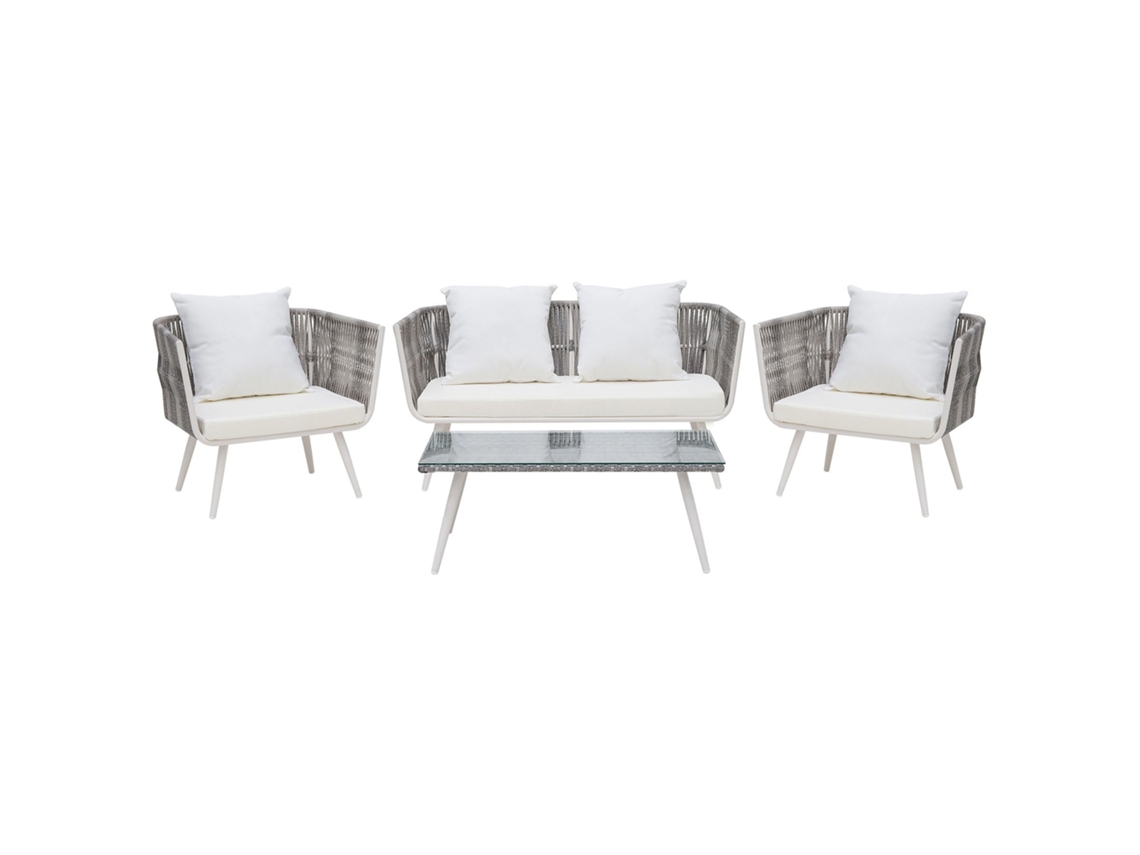 Conjunto de jardín en ratán beige BELIANI Ragusa