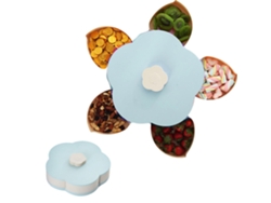 Plato Giratorio Con Forma De Pétalo Para Frutas, Ideal Para Dulces Y Aperitivos, Con Compartimento De Almacenamiento.