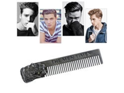 Peine De Barba De Acero Inoxidable Para Afeitar Y Estilo De Cabello Peine Portátil Con Aceite