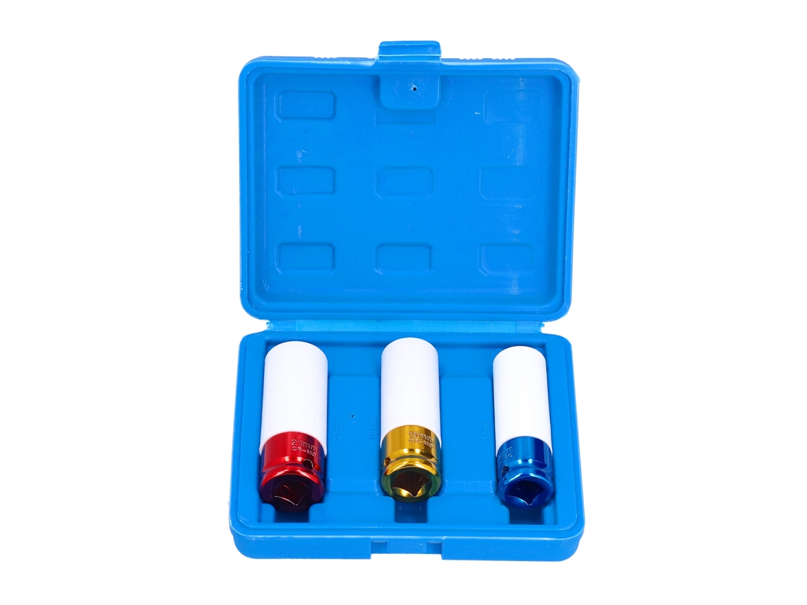 Juego De 3 Llaves De Impacto Para Tuercas De Rueda De Acero C45 De Pared Delgada, Accionamiento Profundo, Kit Protector.