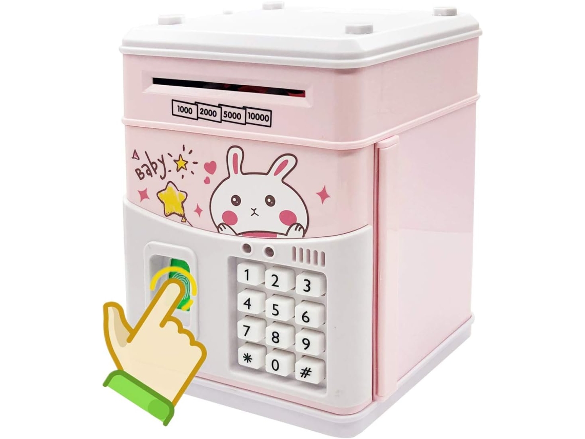 Alcancías Interactivas para Niños, Alcancía Electrónica con Contraseña y Función de Ahorro Automático que Imita un Cajero Automático, Protección con Contraseña y