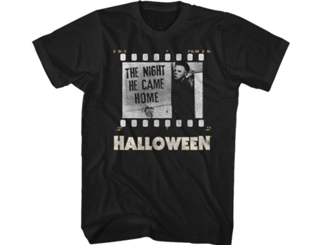 Camiseta Unisexo DEEPSTONE Film Strip Halloween Negro (M)