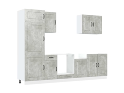 Conjunto de gabinetes de cocina Kalmar gris cemento (7 piezas) EXCLUSIVO DE LA CASA