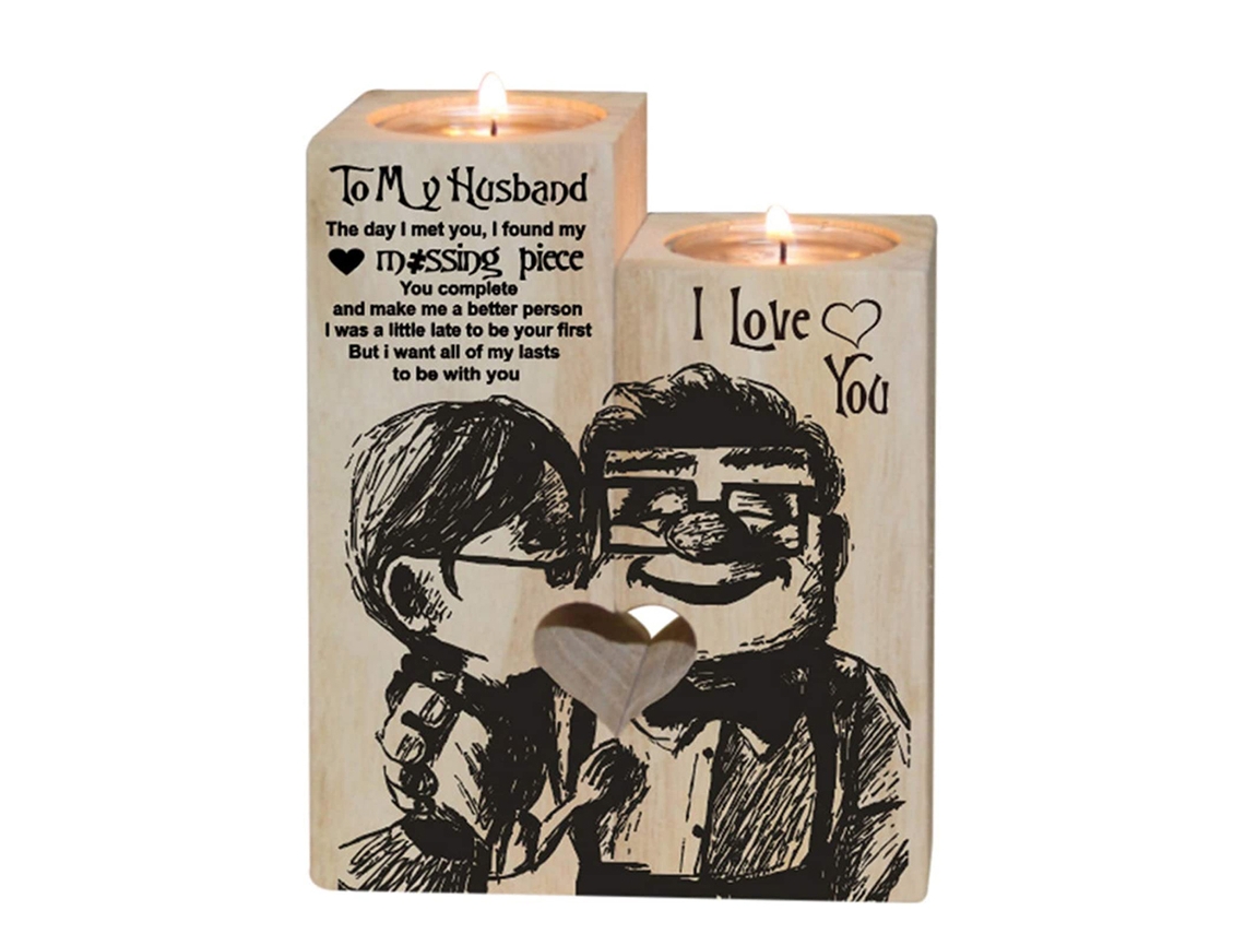 Portavelas De Madera Con Forma De Corazón: Regalo Ideal Para Ocasiones Especiales.