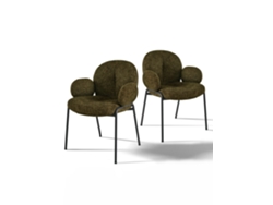 Sillas De Comedor Goeurvant 1235(pack De 2, Marrón Tudor, Bouclé)