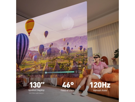 Gafas inteligentes con lentes negras y cine virtual Massive 202 Micro-OLED y juegos en PC/Android/iOS: compatibles con consolas y juegos en la nube...