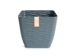 ARECA Wind - Maceta Decorativa Cuadrada 17 cm con Plato Integrado Gris