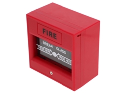 Botón de alarma contra incendios con rotura de cristal para la seguridad del hogar.