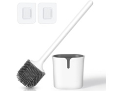 Escobilla De Baño De Silicona, Escobilla De Baño Con Soporte Y Base Antigoteo, Ideal Para El Cuarto De Baño