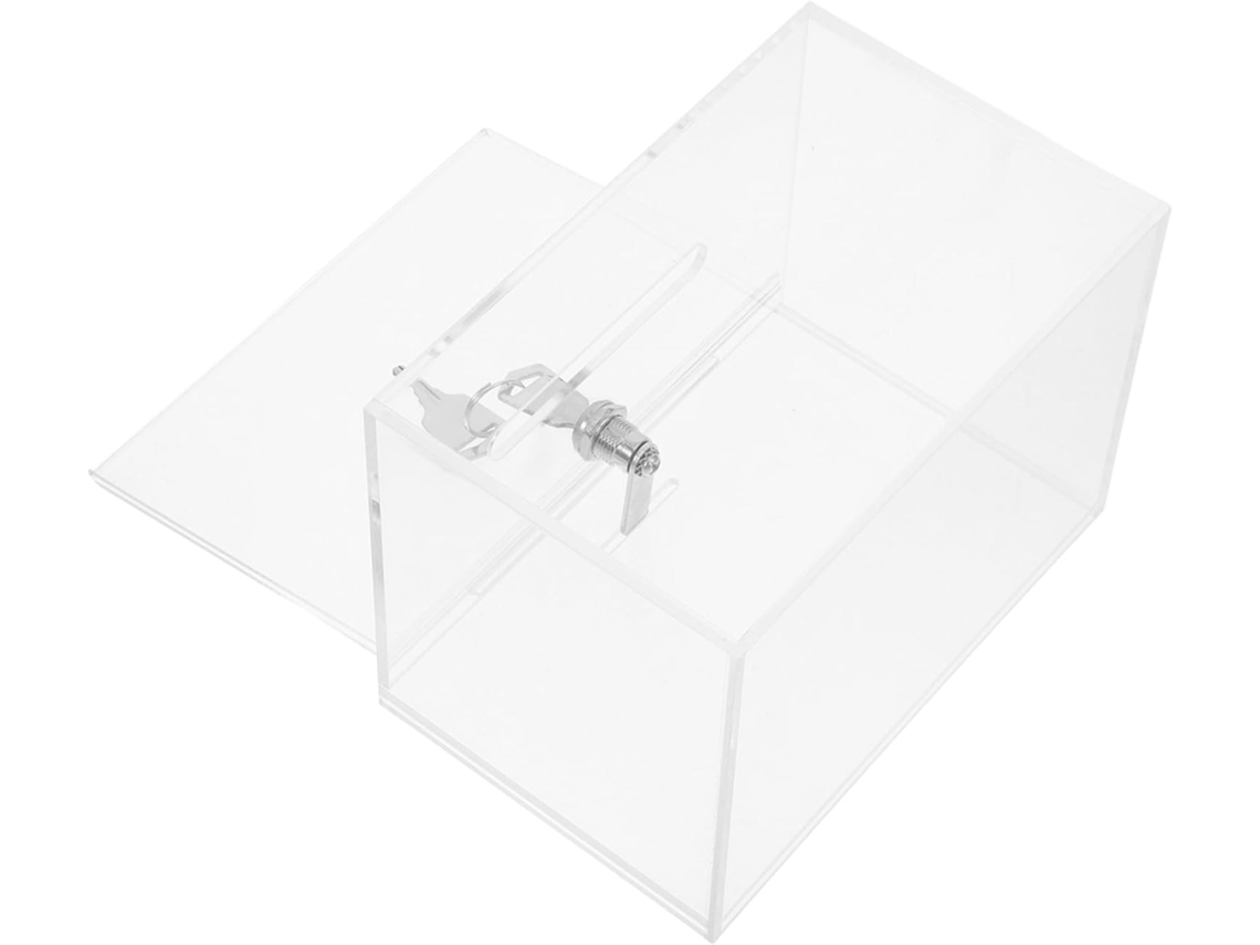Buzón De Sugerencias De Acrílico Transparente Con Cerradura Y Soporte Para Carteles Para Recoger Opiniones.