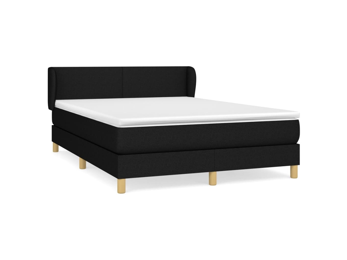 Maison Exclusive - Cama Box Spring Con Colchón Tela Negro 140x190 Cm
