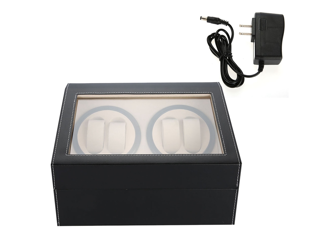 Caja automática para 4 relojes, 6 compartimentos, motor silencioso