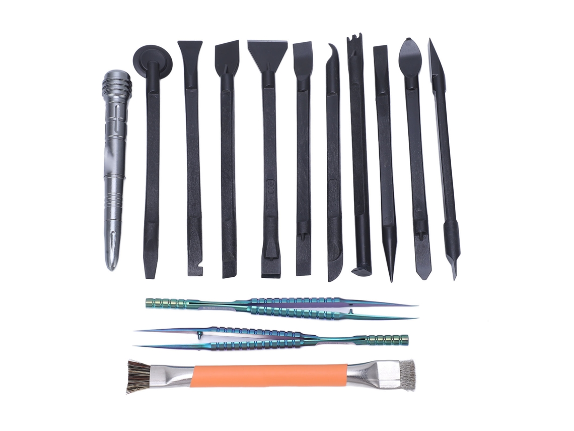 Kit De Herramientas De Reparación Electrónica De 14 Piezas Con Espátulas, Pinzas Y Cepillos Para Teléfonos Móviles, Portátiles Y Otros Dispositivos Electrónicos.