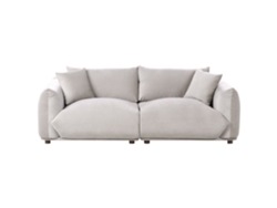Sofá 3 Plazas Beliani Luvos Terciopelo Crema 220x104x75