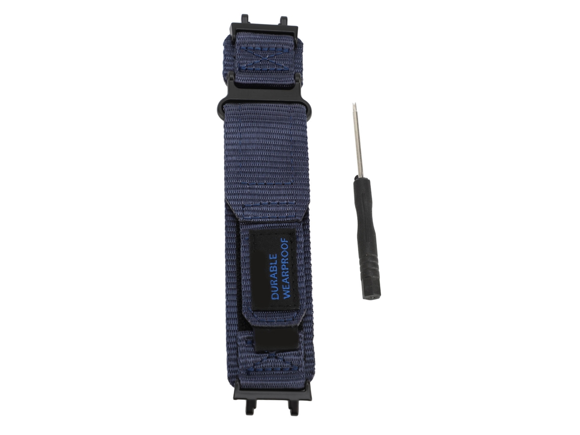 Pulsera Deportiva De Nailon Para Huami T Rex 2 Con Cierre De Velcro, Azul Medianoche.