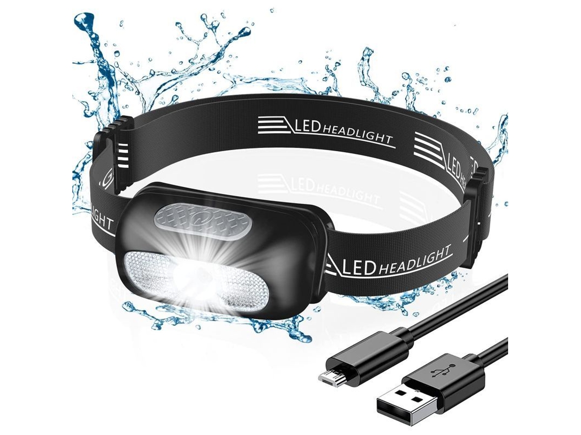 Linterna Frontal Recargable Con 4 Modos De Luz, Resistente Al Agua Ipx4, Led Portátil Con Luz Roja Para Pesca, Camping, Ciclismo Y Montañismo.