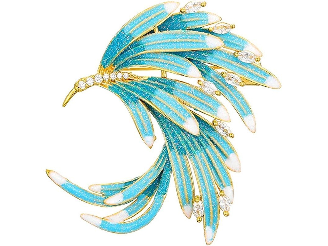 2026-Phoenix Plume Broche Linjou De aleación Para Mujer - Azul Diseño Elegante Regalo Especial