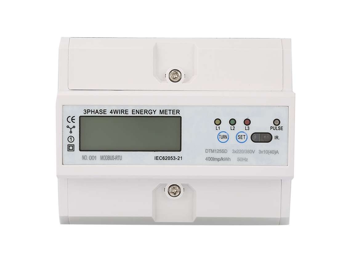 Medidor De Energía Digital Trifásico 220/380v 10-40a Kwh Con Lcd Para Consumo Eléctrico