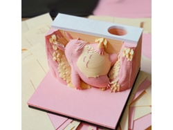 Bloc de notas 3D Eifson, 170 notas, escultura de papel hecha a mano (rosa)
