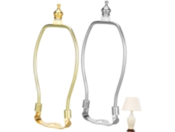 Lámpara De Pie De 15 Cm, Soporte De Pantalla De Metal Cromado Y Dorado, Estructura De Cuerno.
