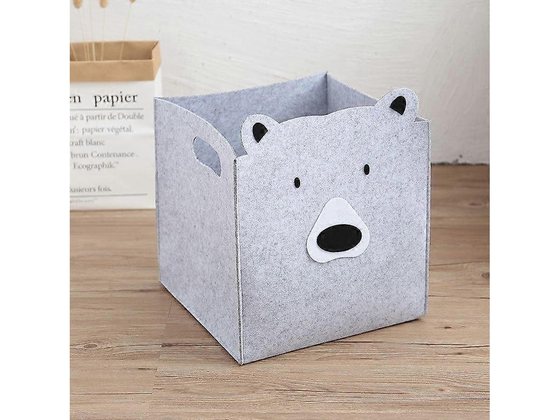 Rebe-cesta De Almacenamiento De Fieltro Ecológico Para Niños Con Diseño De Animales Cute Y Manejos Cómodos