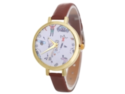 Reloj De Pulsera Analógico De Cuarzo Sencillo E Informal Para Mujer Con Correa De Pu - Regalo (café)