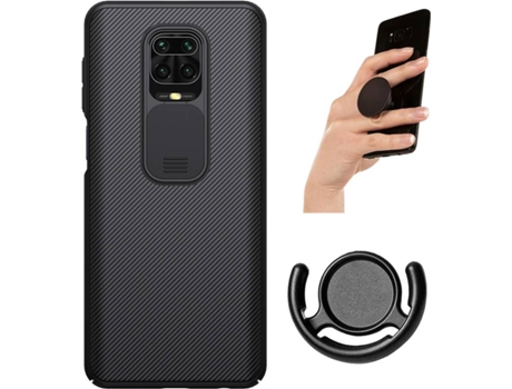 Carcasa, Soporte y Popsocket Xiaomi Redmi Note 9 PRO Camshield Nillkin Negro
