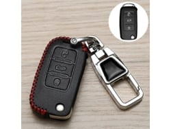 Capa Para Chave De Carro Skoda, Multifuncional, Com Chaveiro Anti-perda E Placa De Matrícula.