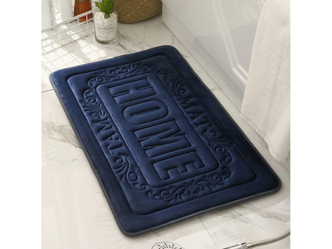 2026-almohadilla De Baño Linjou, Alfombra De Espuma De Memoria, Alfombra Antideslizante (azul Oscuro)