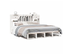 Maison Exclusive - Cama Con Estantería Sin Colchón Madera Maciza Blanca 180x200 Cm