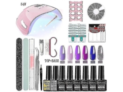 Kit profesional de uñas de gel con lámpara UV de 120 W/54 W y broca, compatible con todas las máquinas de secado de esmalte de gel GOKOCO.
